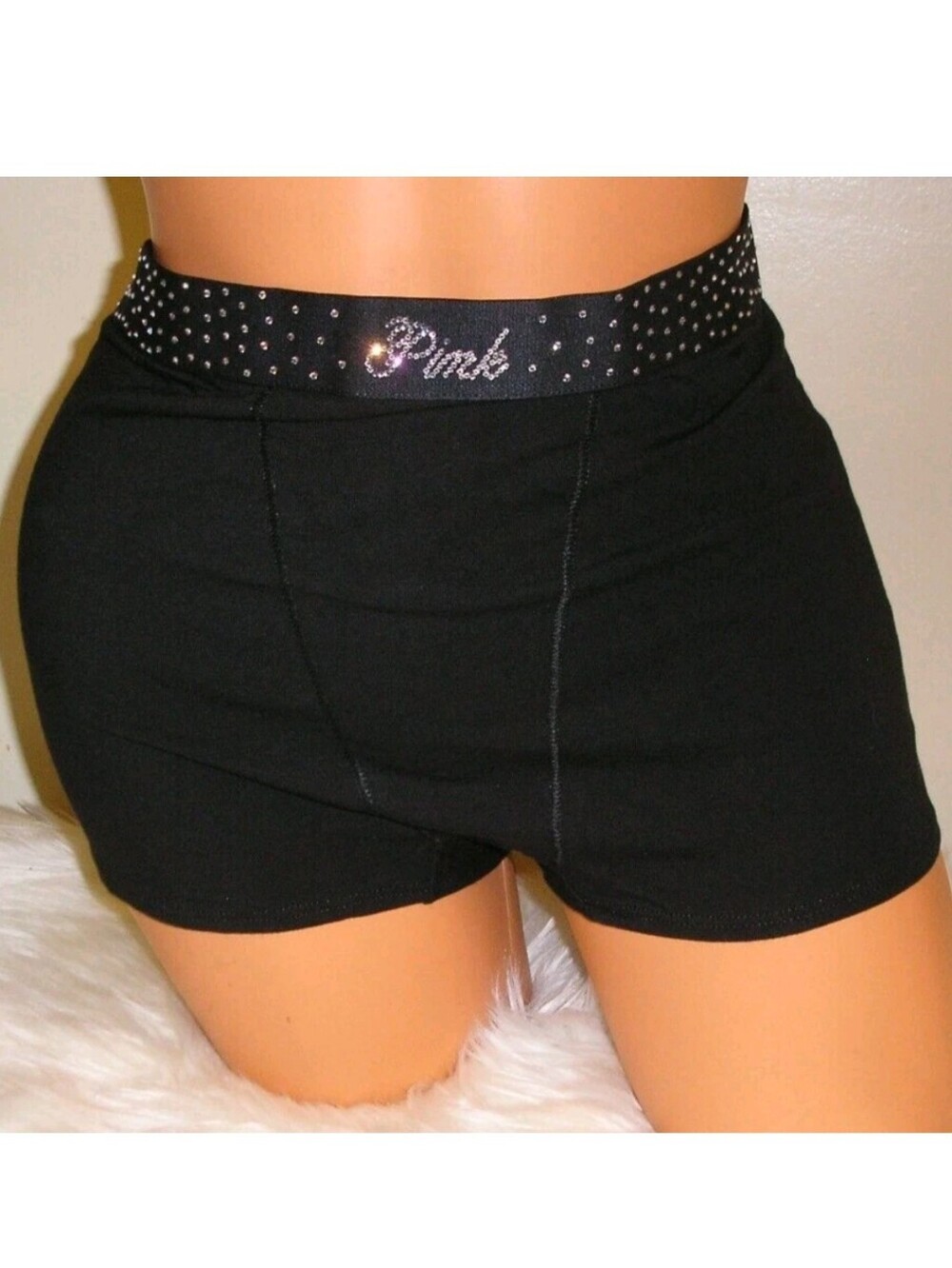 Victoria's secret PINK Logo Cotton High-Waist shine Boyshort Panty BLING XXL